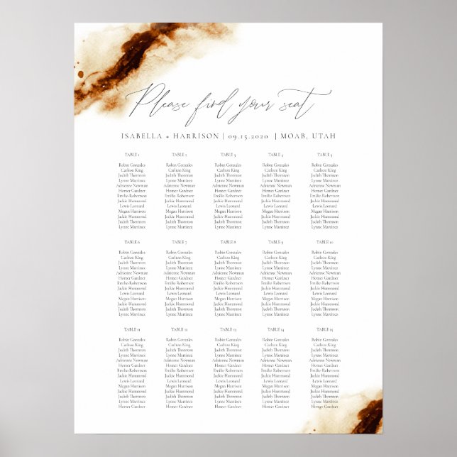 JAYLA | Boho Terracotta Burnt Orange Sittdiagram Poster (Framsidan)