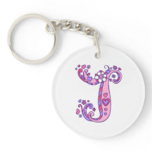 Jayla monogram J namn och nyckelring