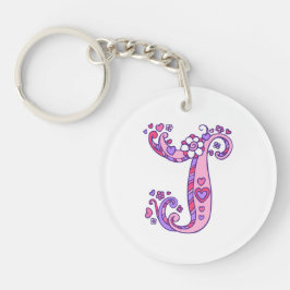 Jayla monogram J namn och nyckelring