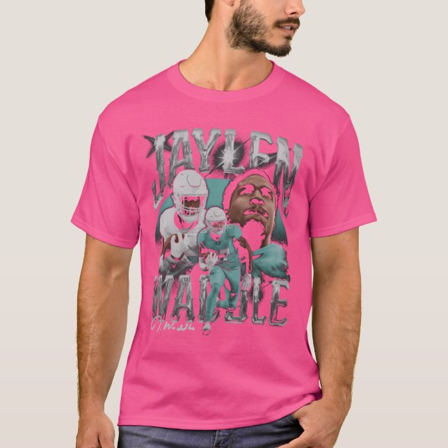 Jaylen Waddle Miami Vintage T Shirt (Framsida)