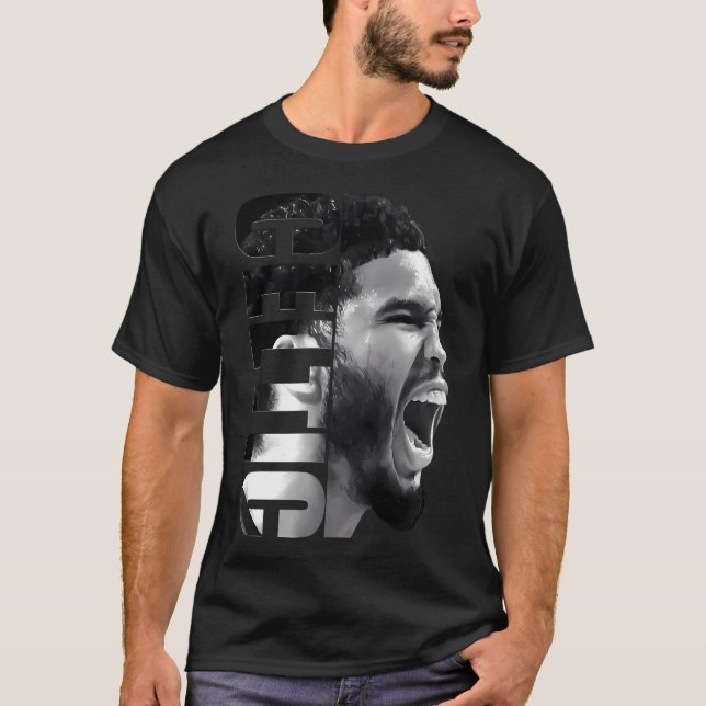 Jayson Tatum -  Svart  Vitt T Shirt (Framsida)