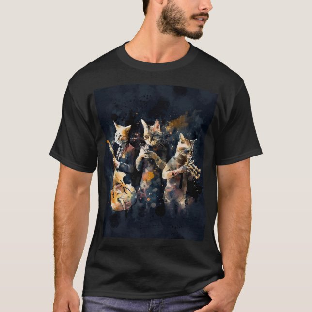 Jaz Cat Grunge T-Shirt (Framsida)