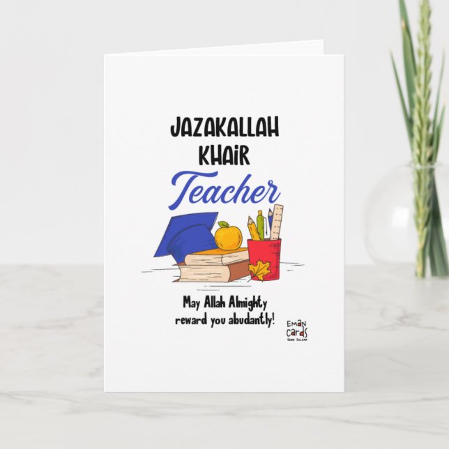 JazakAllah Lärare Kort (Framsida)