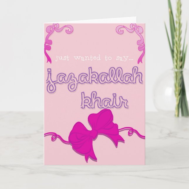 jazakallahkhairpilbåge tack kort (Framsida)