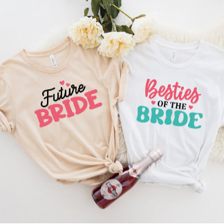 JAZY Brudens sida Tee, Brides Besties of the Bride T Shirt