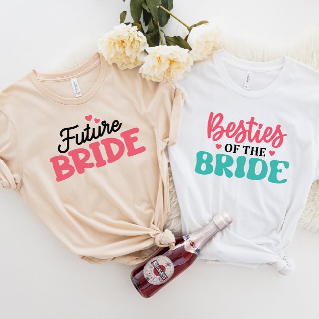 JAZY Brudens sida Tee, Brides Besties of the Bride T Shirt (Skapare uppladdad)