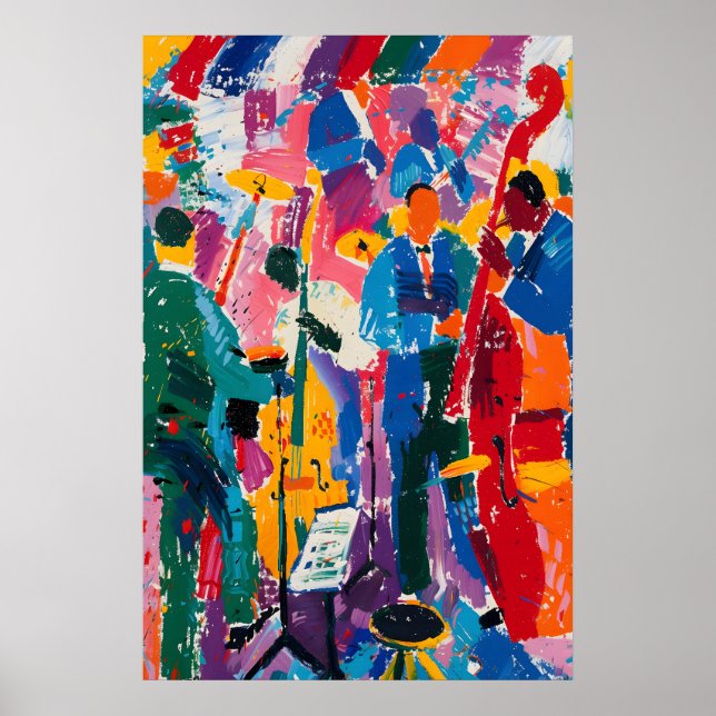 Jazz Abstract Art Print Matisse-Inspired Music Poster (Framsidan)