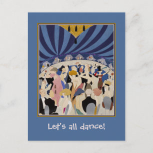 Jazz Age Art Deco Dancing par danshall art Vykort