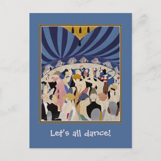 Jazz Age Art Deco Dancing par danshall art Vykort (Framsida)