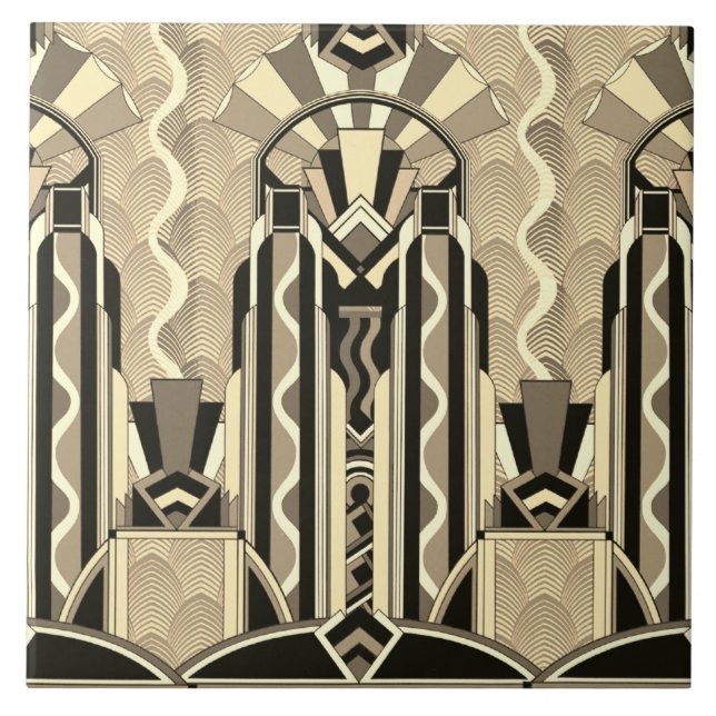 Jazz Age Deco Kakelplatta (Framsidan)