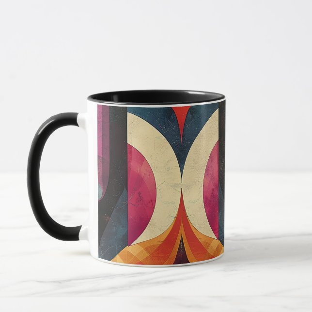 Jazz Age Retro Abstract Design Mugg (Vänster)
