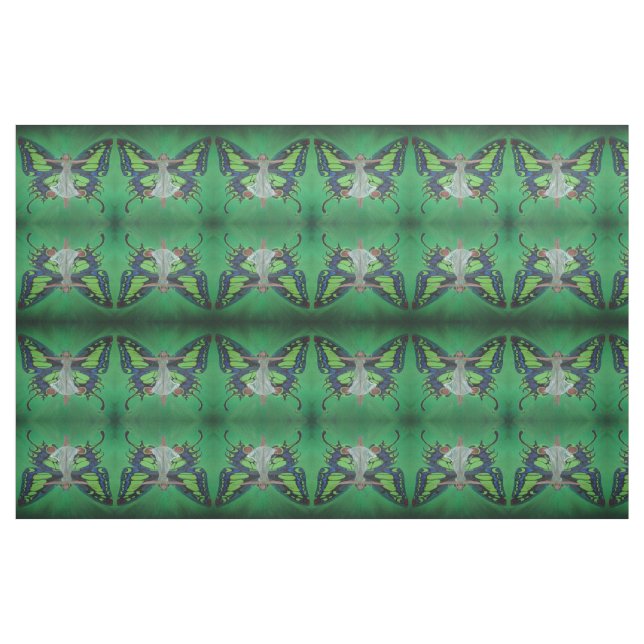 Jazz Age Showgirl Flapper Wearing Butterfly Vingar Tyg (Fat Quarter)