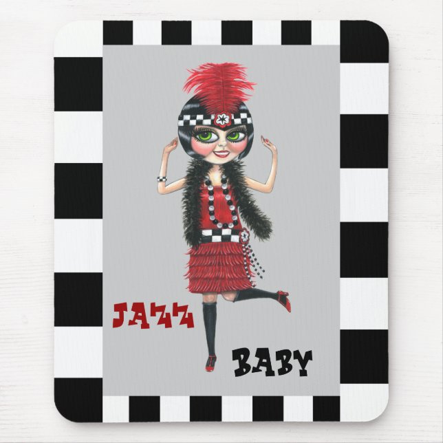 Jazz Baby Roaring '20:s Flapper Mousepad Musmatta (Framsidan)