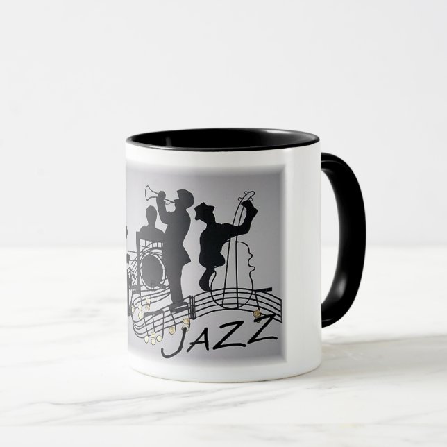 Jazz Band Instruments Music Mugg (Framsida höger)
