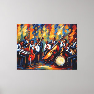Jazz-bandmusiker Canvastryck
