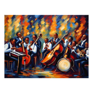 Jazz-bandmusiker Fototryck