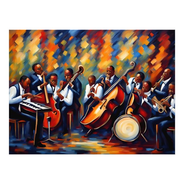 Jazz-bandmusiker Fototryck (Framsidan)