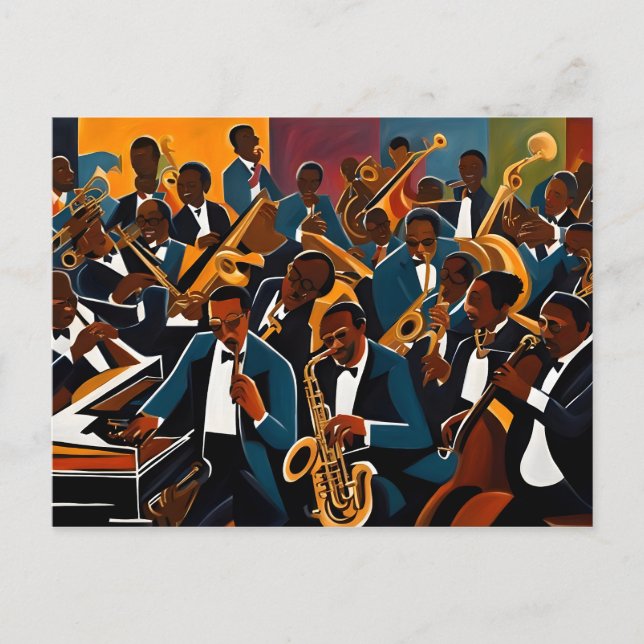 Jazz-bandmusiker Vykort (Framsida)