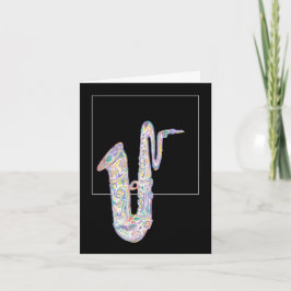 Jazz Baritone-sax-mappat gratulationskort Kort