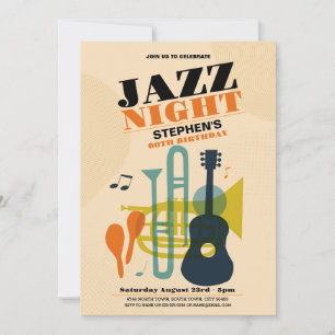 Jazz Birthday Music Manar Women's Inbjudningar