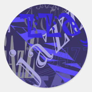 Jazz Blue på Blue Runt Klistermärke