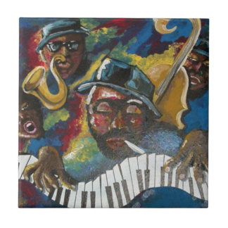 Jazz Blues African American FolArt Tile Kakelplatta