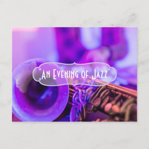 Jazz Blues tema Retro festinladning Inbjudan Vykort