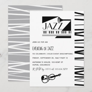 Jazz Blues-Temapartyets inbjudan