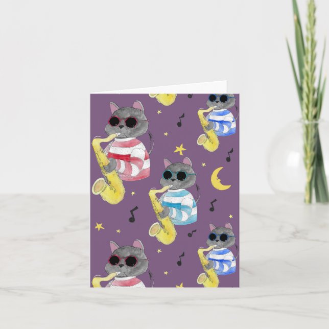 Jazz Cat Helgkort (Framsida)