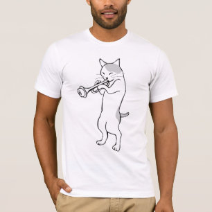 Jazz Cat, spela Trumpet Funny T-Shirts