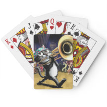 Jazz Cat spelar musik på Trombone