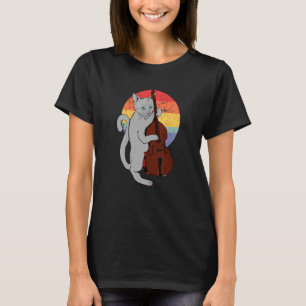 Jazz Cat spelar upprätt Bass Classic Coola Musici T Shirt