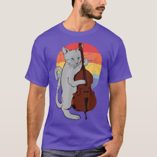 Jazz Cat spelar upprätt Bass Classic Coola Musici T Shirt