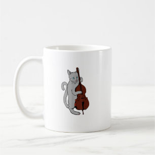 Jazz Cat spelar upprätt Bass Coola Musician Manar Kaffemugg