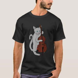 Jazz Cat spelar upprätt Bass Shirt Coola Musician3 T Shirt