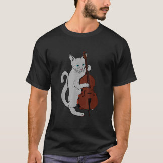 Jazz Cat spelar upprätt Bass Shirt Coola Musician3 T Shirt