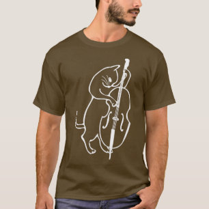 Jazz Cat spelar upprätt Dubbla Bass  T Shirt