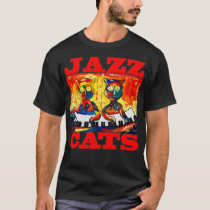 Jazz Cats for Cat Lover Cat Pay Piano Cute T Shirt