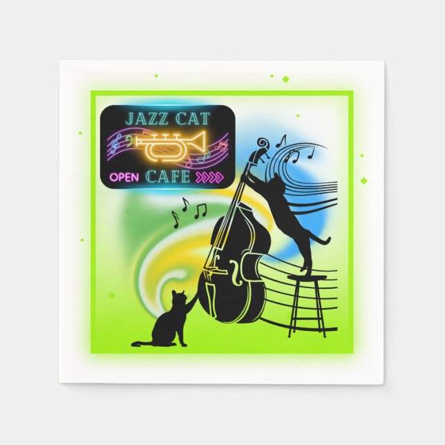 Jazz Cats | Pappra blöjor av Dubbla Pappersservett (Framsidan)