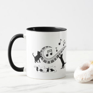 Jazz Cats Piano Kaffe Mugg