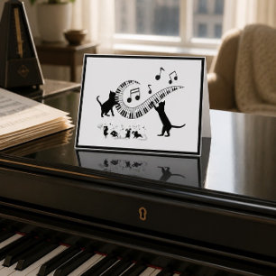 Jazz Cats Piano Viklad Notkort Anteckningskort