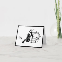 Jazz Cats | Pil-mappat anteckningskort för Dubbla