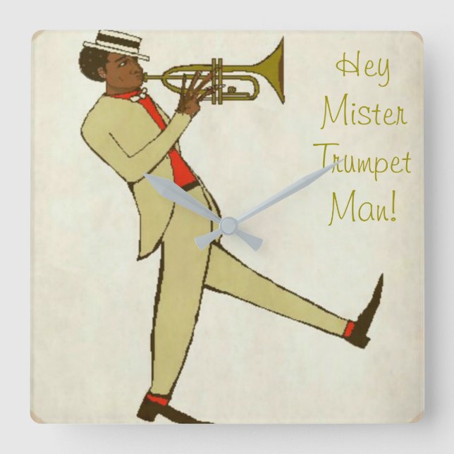 Jazz Clock Fyrkantig Klocka (Framsida)