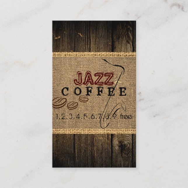 Jazz Coffee Shop Music Visitkort (Framsida)