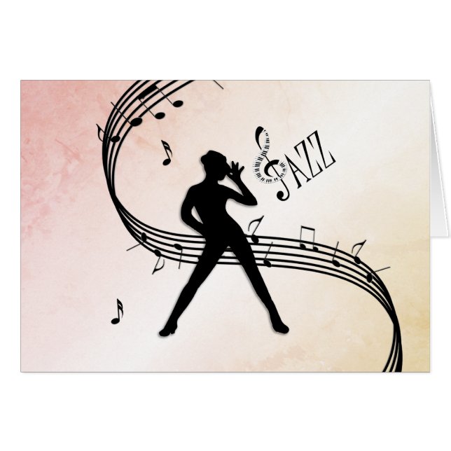 Jazz Dance Blank inuti Hälsningskort (Framsidan Horizontal)