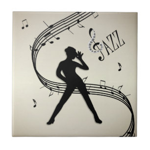 Jazz Dance Golden Ceramic Tile Kakelplatta