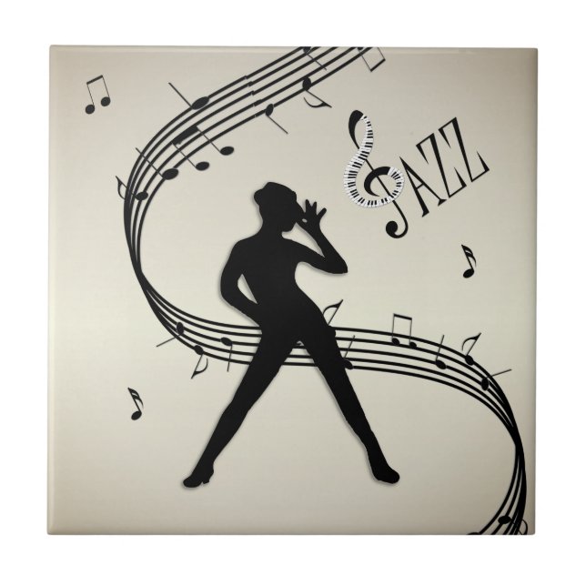 Jazz Dance Golden Ceramic Tile Kakelplatta (Framsidan)