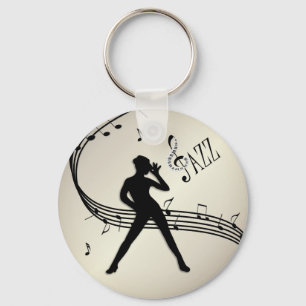Jazz Dance Golden Music Keychain Nyckelring