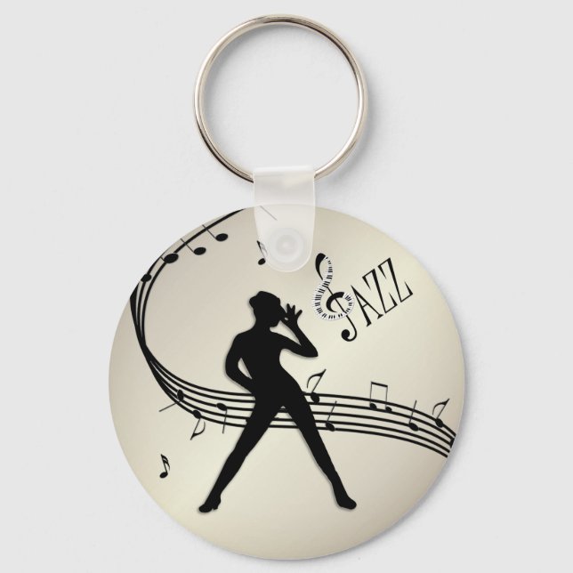 Jazz Dance Golden Music Keychain Nyckelring (Framsida)