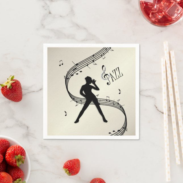 Jazz Dance Golden Music Napkins Pappersservett (Insitu)
